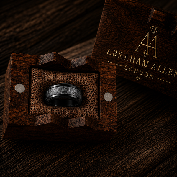 The Mercer | Carbon Fiber Ring | Black Tungsten Wedding Band | 6mm, 8mm
