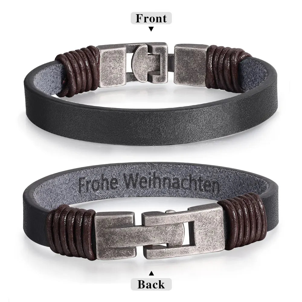 Personalized Retro Style Engravable Leather Bracelets - Abrahamallen