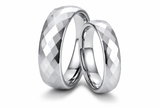 The Legacy Silver Set Faceted Silver Wedding Ring Set | 4mm & 6mm