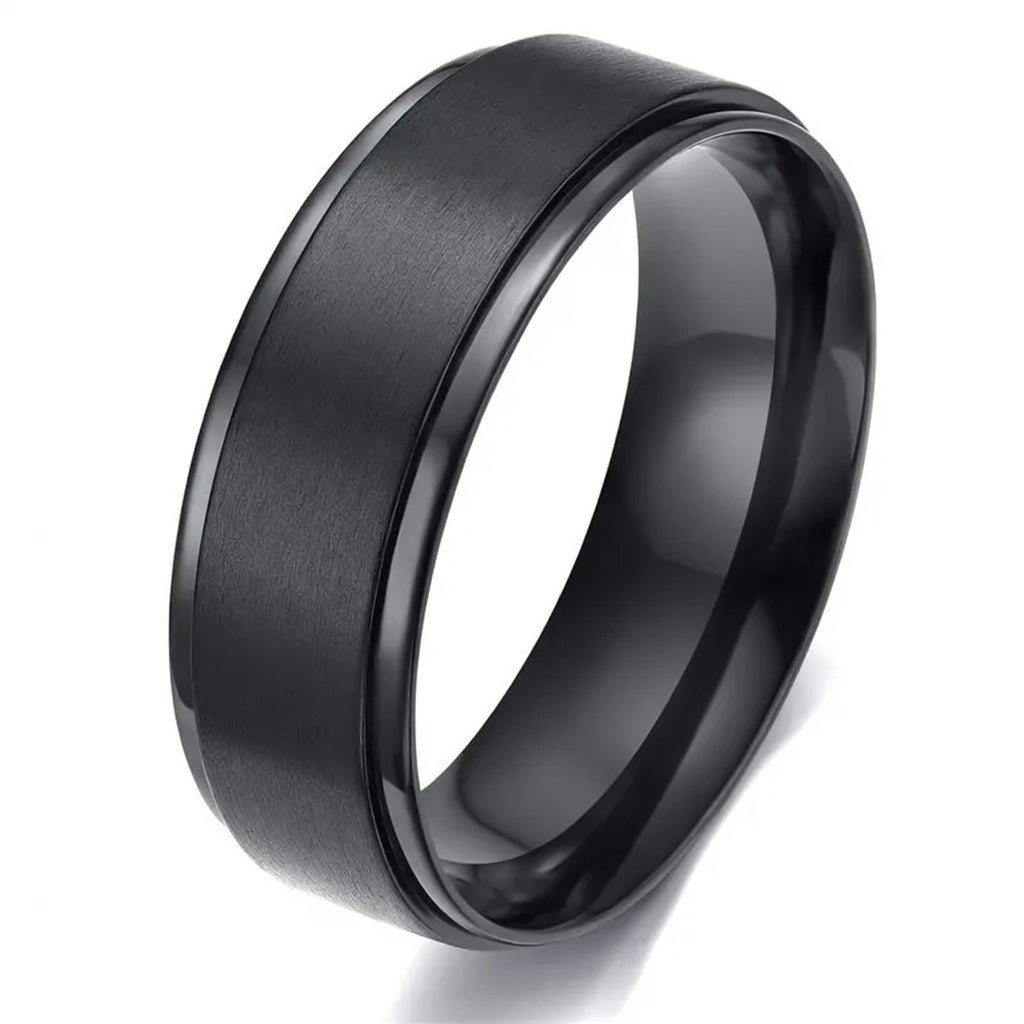 The Blackwell Black Titanium Wedding Band | Brushed Finish |4mm,  6mm & 8mm