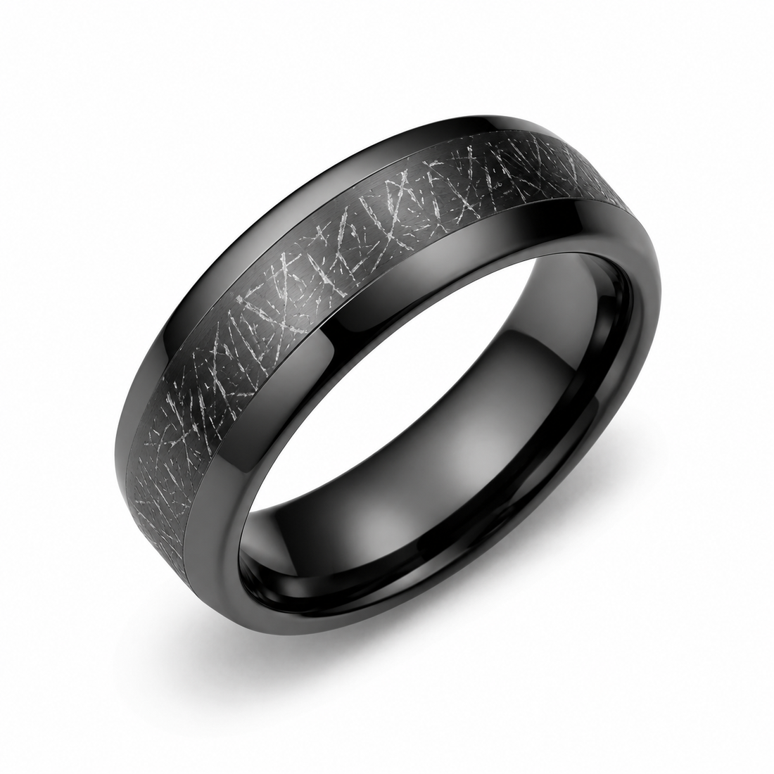 The Titan | Black Domed High-Polish Tungsten Ring | 4mm, 6mm, 8mm