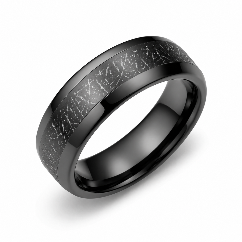 The Titan | Black Domed High-Polish Tungsten Ring | 4mm, 6mm, 8mm