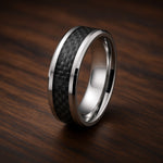 THE CARBON | Tungsten & Black Carbon Fibre Wedding Ring