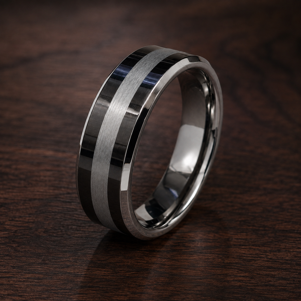 The Whitmore | Brushed Silver Tungsten Wedding Ring