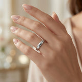 The Legacy Silver Set Faceted Silver Wedding Ring Set | 4mm & 6mm