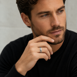 The Meridian ~ Premium Tungsten Wedding Ring with Black Inlay