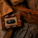 The Imperium | Geometric Tungsten Ring with Exotic Wood Inlay | 8mm