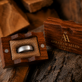 Noble Oak Whiskey Barrel  Wood Ring | Minimalist Men's Tungsten Wedding Band | 6mm, 8mm