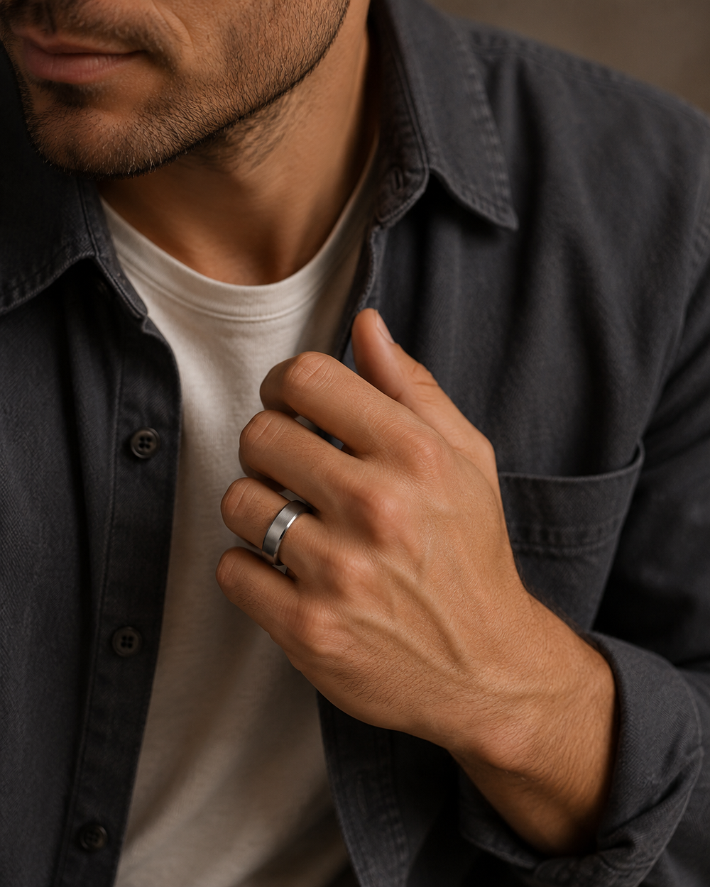 The Cooper | Whiskey Barrel Wood & Brushed Silver Tungsten Ring | 6mm, 8mm