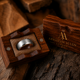 The Cooper | Whiskey Barrel Wood & Brushed Silver Tungsten Ring | 6mm, 8mm