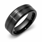The Eclipse Edge | Premium Black Tungsten Wedding Ring
