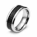 THE CARBON | Tungsten & Black Carbon Fibre Wedding Ring