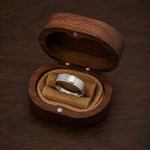 The Kensington | Brushed Titanium Wedding Ring with Polished Bevelled Edges