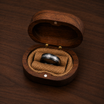 The Nightforge | Black Titanium Wedding Ring with Hammered Centre Inlay