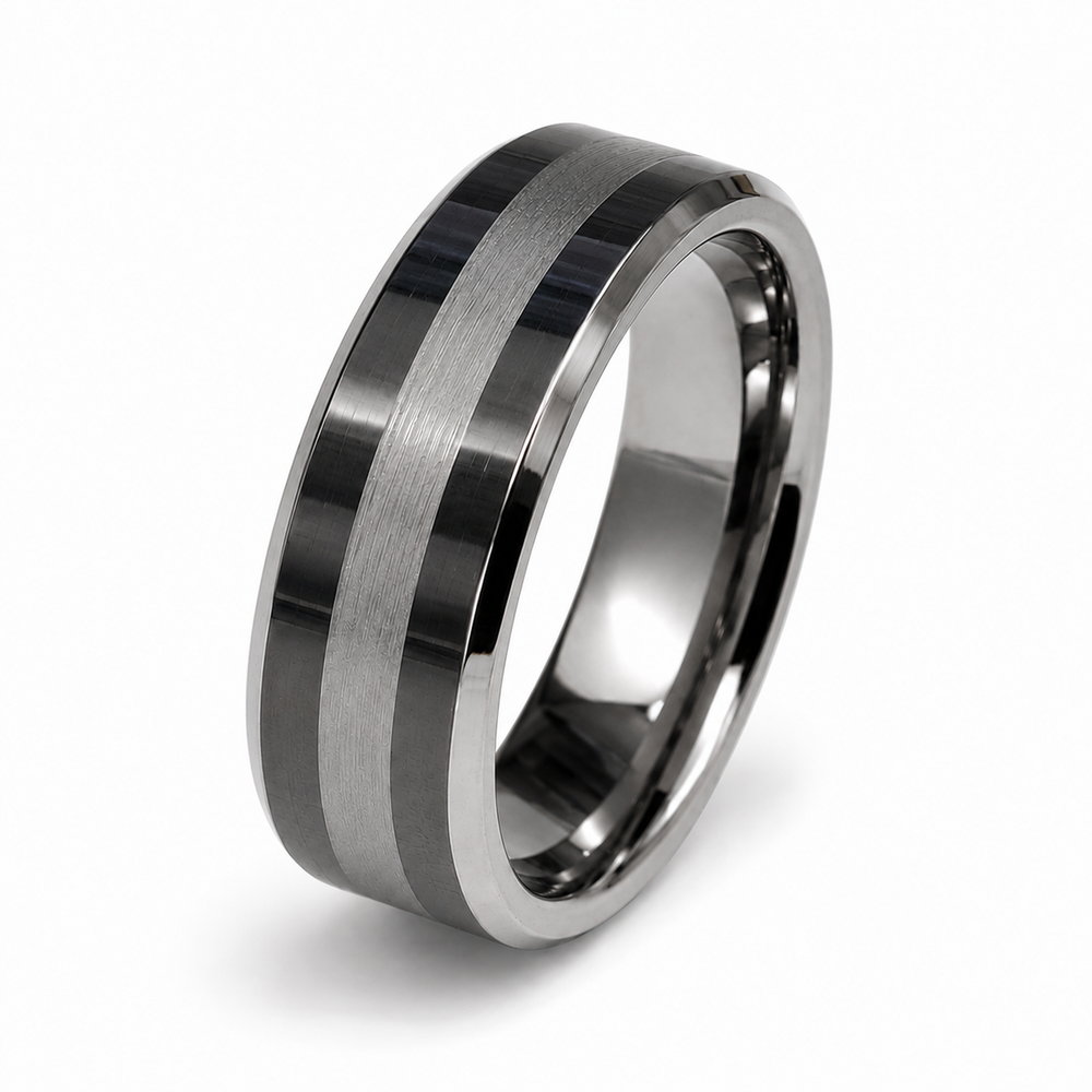The Whitmore | Brushed Silver Tungsten Wedding Ring