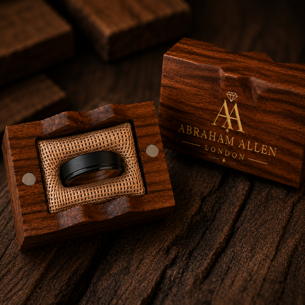 Black Regent | Black Wood Inlay Tungsten Ring | 6mm, 8mm