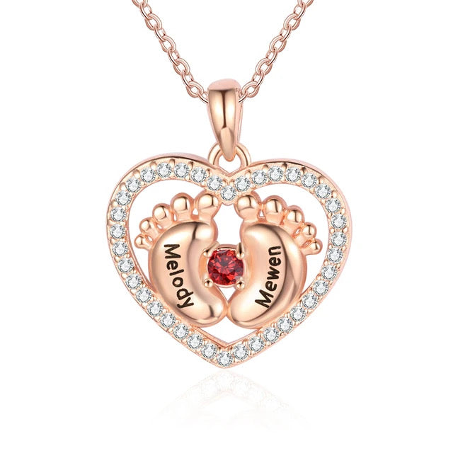 Customized Engraveable RoseGold Pendant Necklace - Abrahamallen