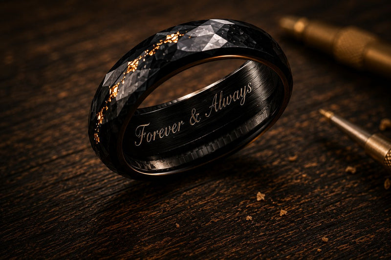 Personalised engraved ring