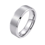 The Kensington | Brushed Titanium Wedding Ring with Polished Bevelled Edges
