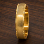 The Pembroke |  Gold Milgrain Titanium Wedding Ring