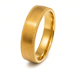 The Pembroke |  Gold Milgrain Titanium Wedding Ring