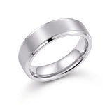 The Kensington | Brushed Titanium Wedding Ring with Polished Bevelled Edges