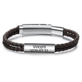 Personalized Engraveable Name Message Leather Bracelets - Abrahamallen