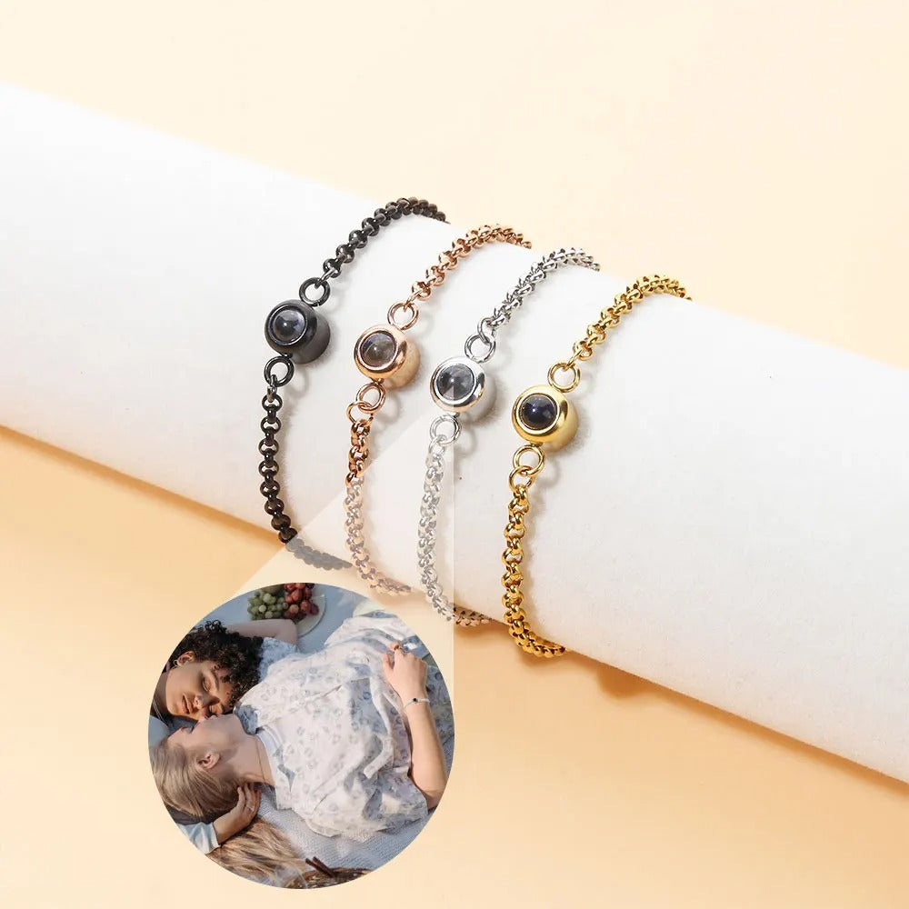 Personalized Dainty Photo Projection Bracelet - Abrahamallen