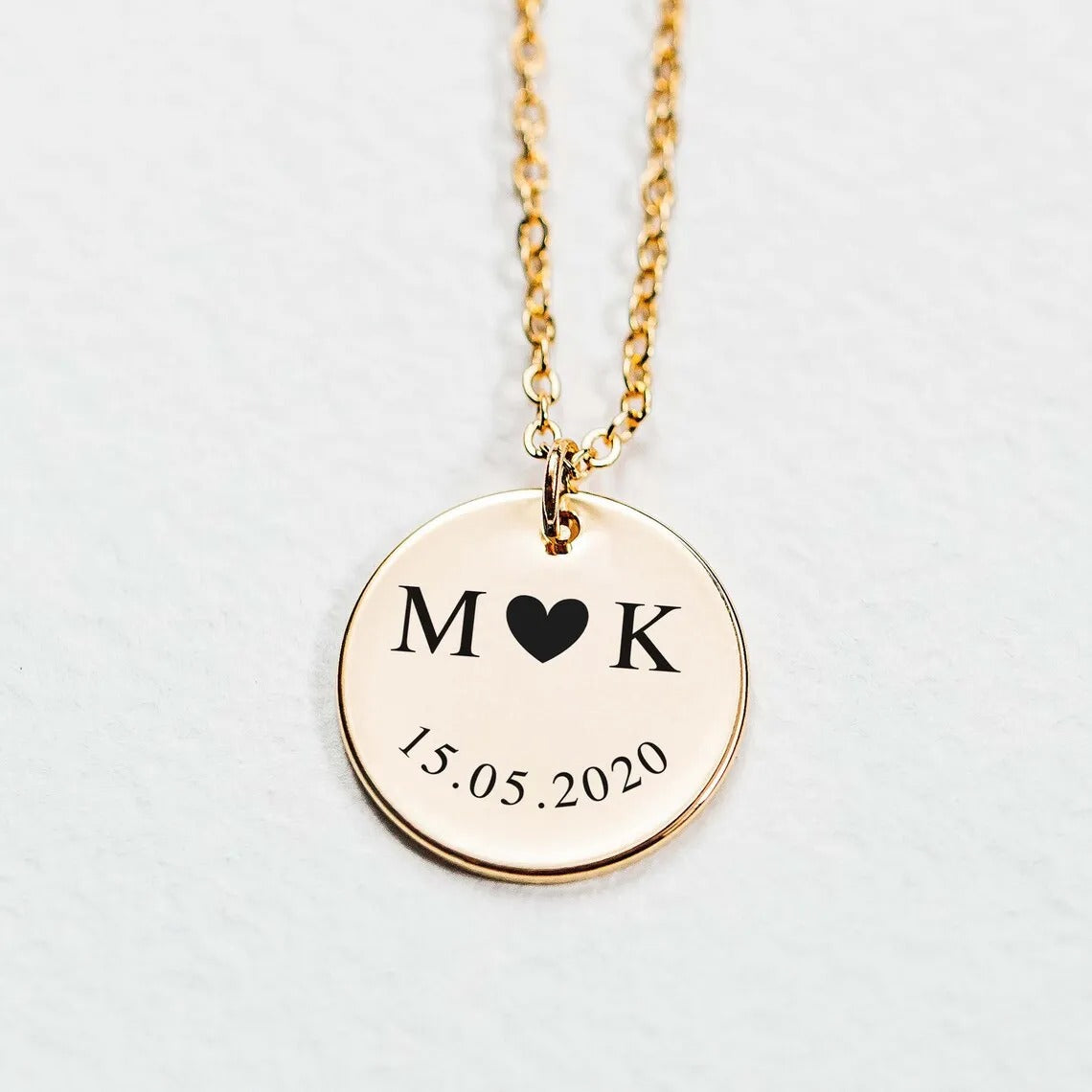 Personalized Initial Couple's Engraved Pendant Necklace - Abrahamallen