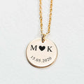 Personalized Initial Couple's Engraved Pendant Necklace - Abrahamallen