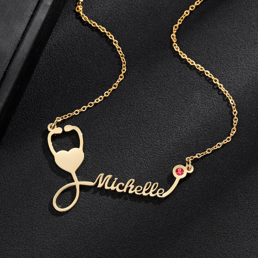 Customized Stethoscope Name Pendant Necklace - Abrahamallen