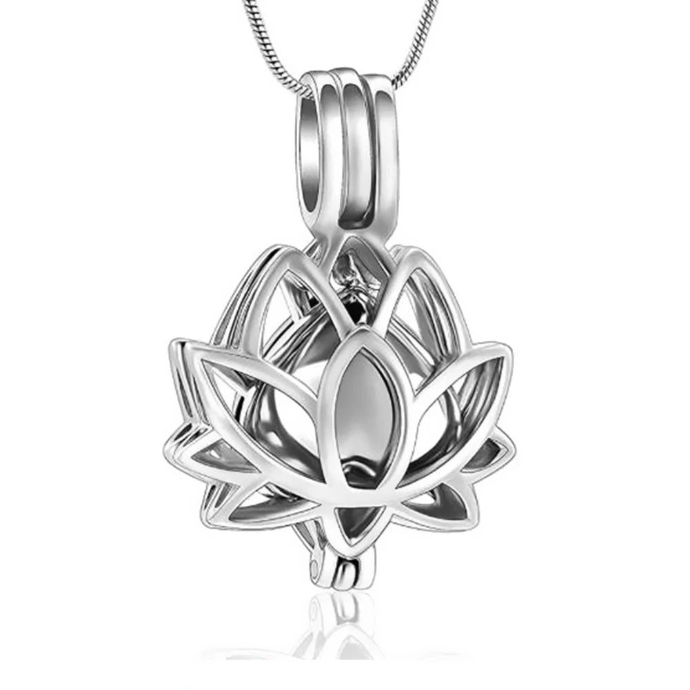 Cremation Urn Lotus Flower Keepsake Necklace - Abrahamallen