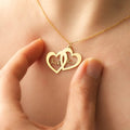 Customized Couple's Initials Heart Pendant Necklace - Abrahamallen