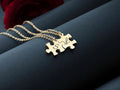 Customized Initials Puzzle Pendant Necklace - Abrahamallen