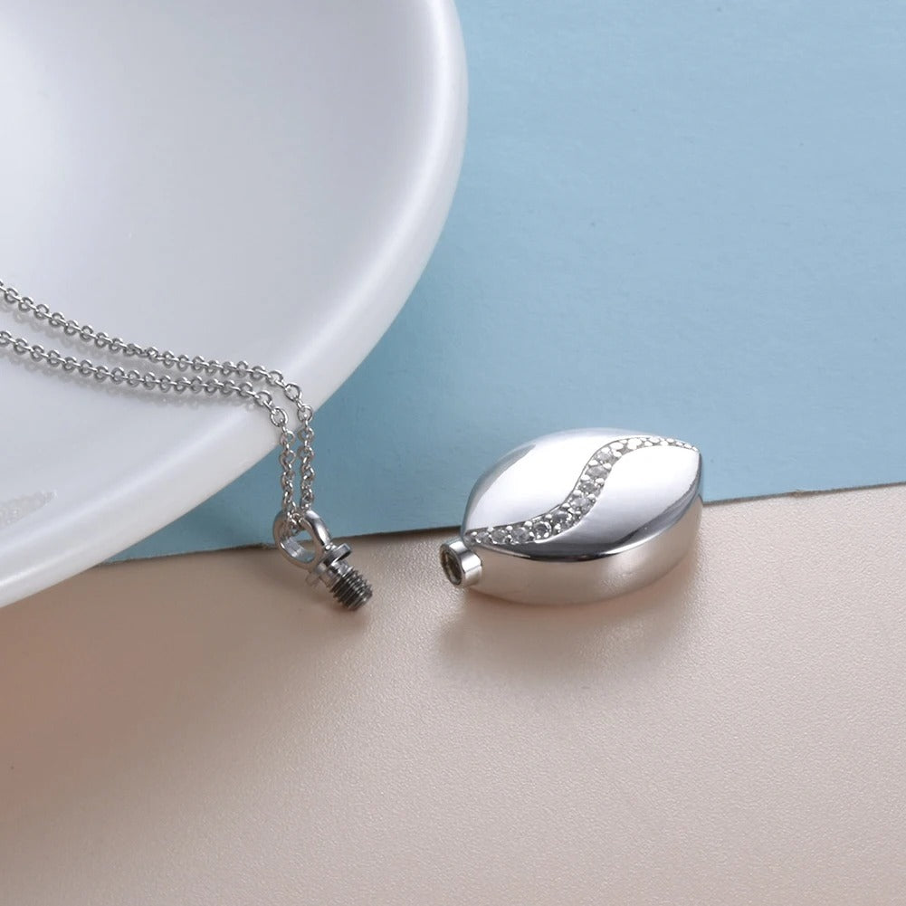 Personalized Cremation Urn Teardrop Keepsake Necklace - Abrahamallen