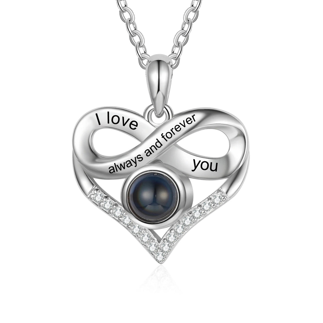 Projection Personalized Message Photo Heart Pendant Necklace - Abrahamallen