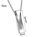 Cremation Urn Unisex Twist Bar Message Keepsake Necklace - Abrahamallen