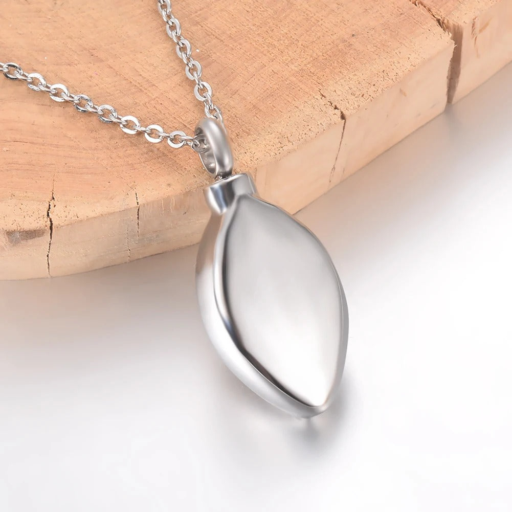 Personalized Cremation Urn Teardrop Keepsake Necklace - Abrahamallen