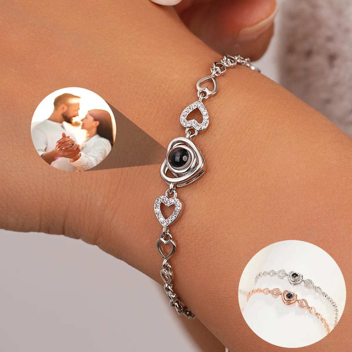 Customized Photo Projection Heart Bracelet - Abrahamallen