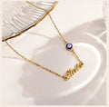 Customized Name Pendant with Evil Eye Necklace - Abrahamallen