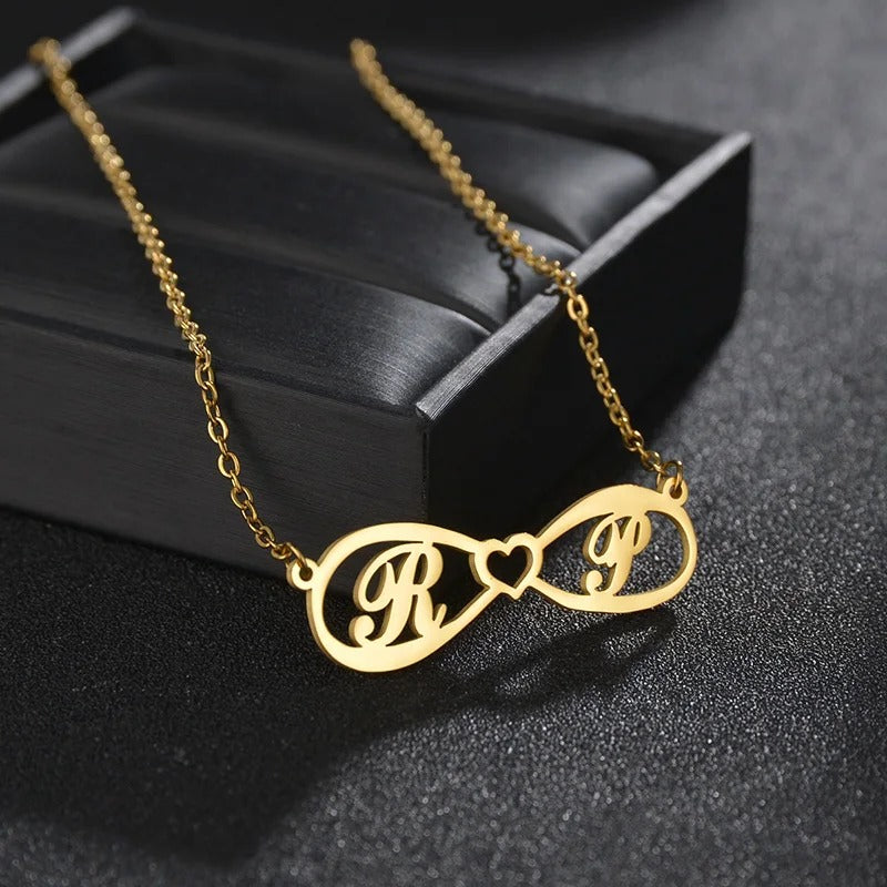 Customized Couple's Initials Pendant Necklace - Abrahamallen