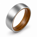 Noble Oak Whiskey Barrel  Wood Ring | Minimalist Men's Tungsten Wedding Band | 6mm, 8mm