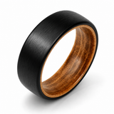 The Cooper Black | Black Tungsten With Natural Wood Interior  | 6mm, 8mm
