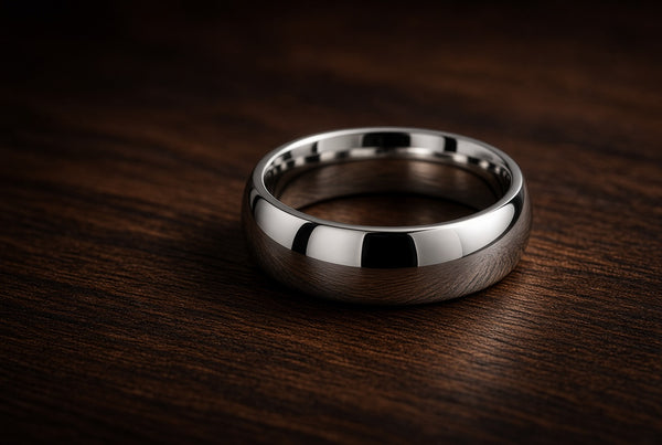 The Silver Noir | Classic High Polished Titanium Wedding Band