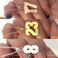 Personalized Number Pendant Necklace with Engraved Name - Abrahamallen