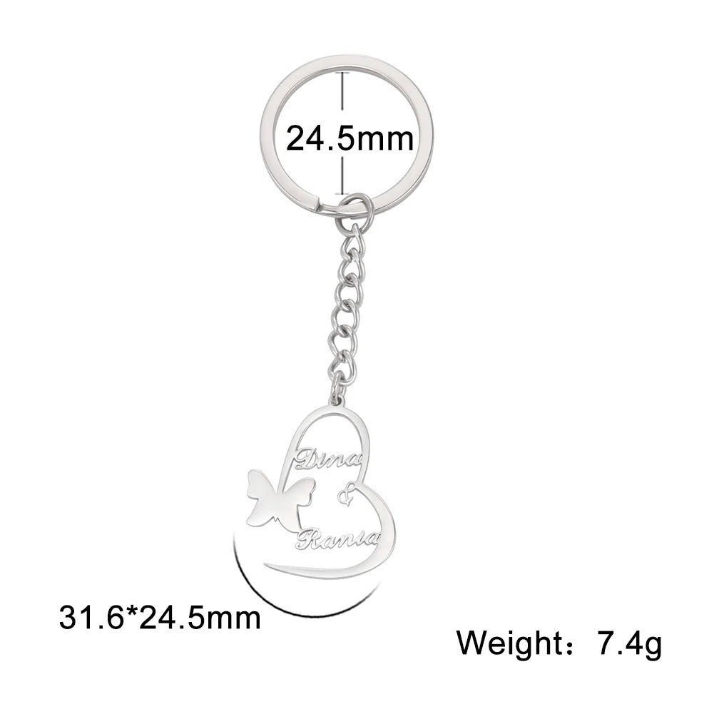 Personalized Engraved Couple's Keychain - Abrahamallen