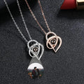 Projection Personalized Heart Photo Pendant Necklace - Abrahamallen