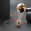 Projection Personalized Photo Heart Pendant Necklace - Abrahamallen