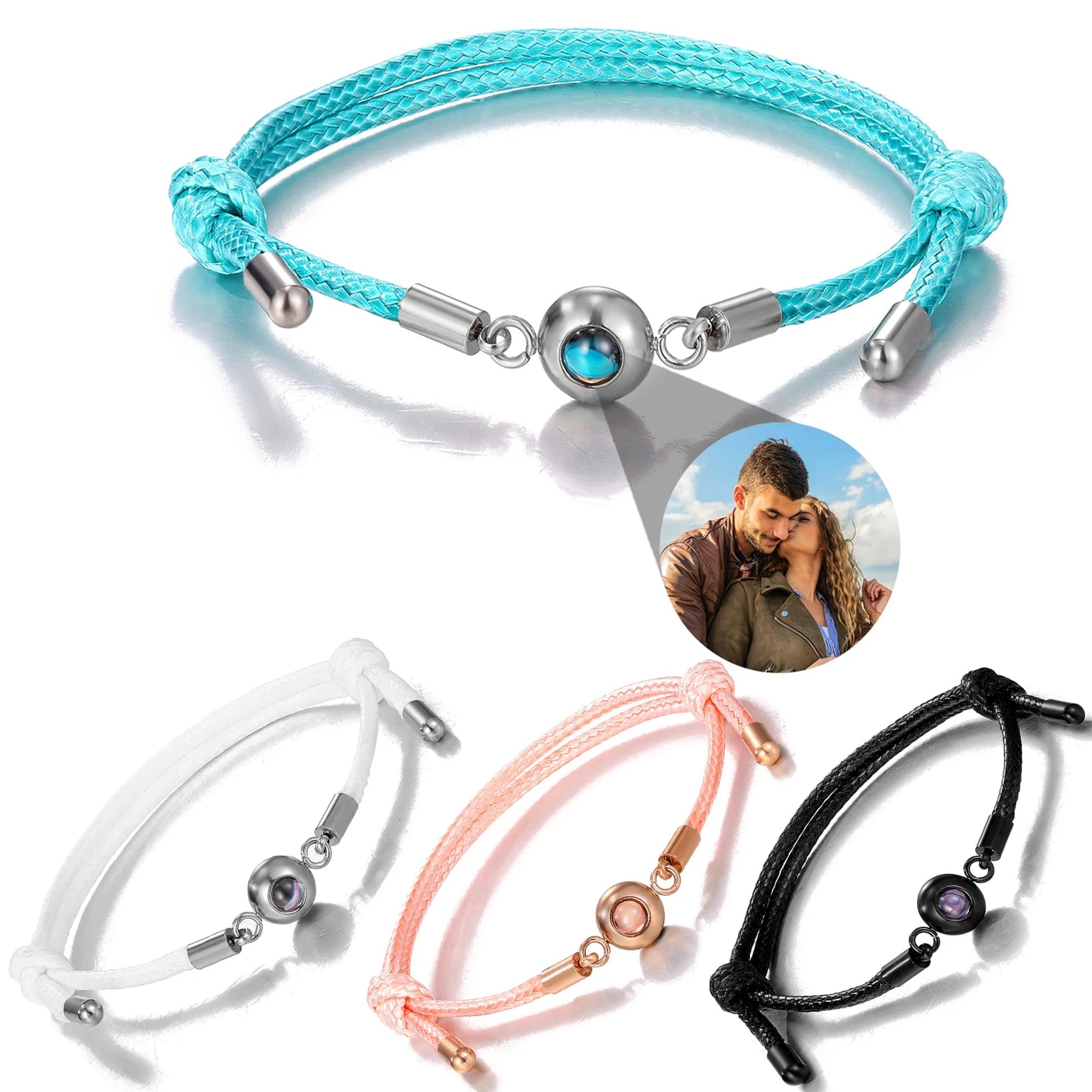 Customized Photo Projection Threaded Adjustable Bracelet - Abrahamallen