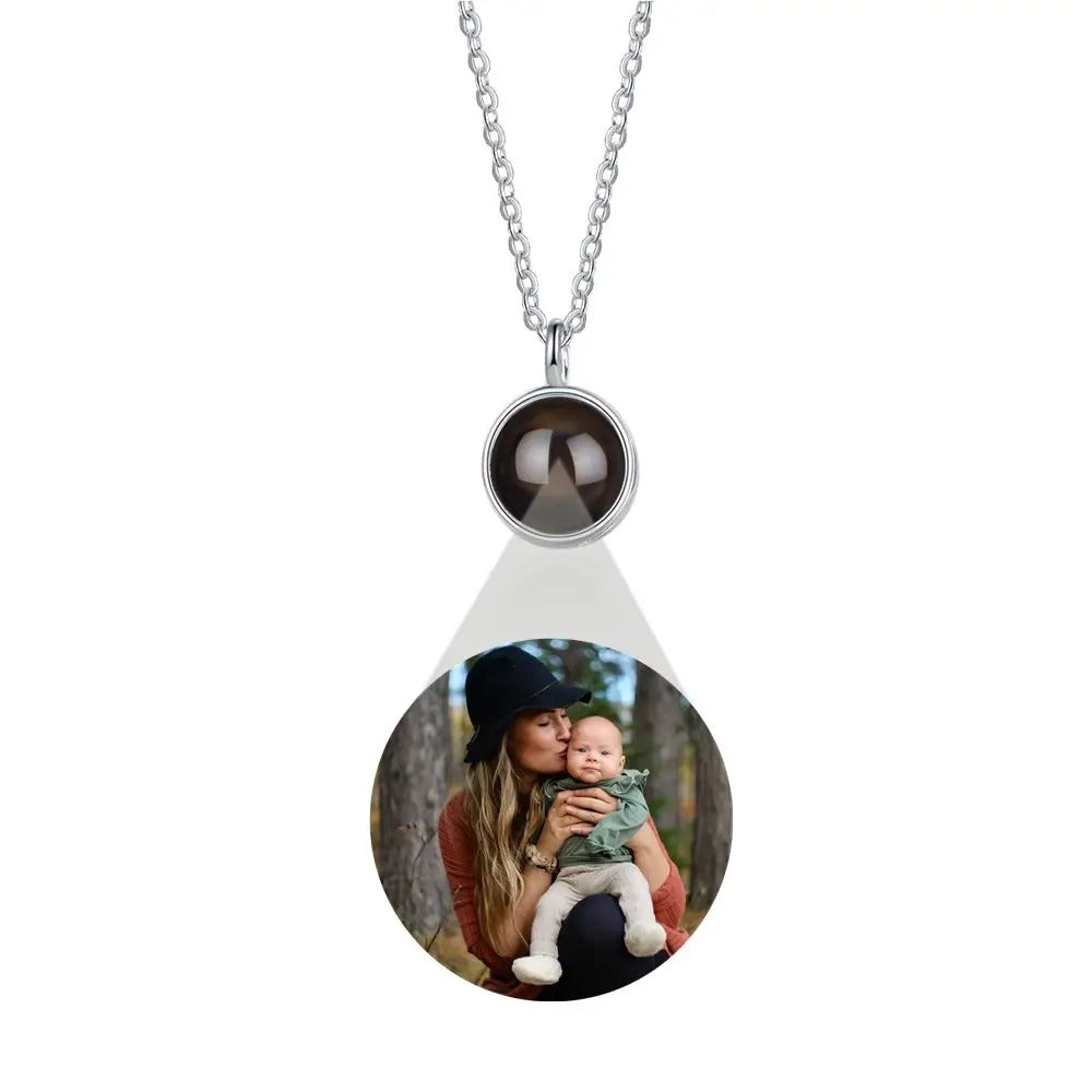 Projection Personalized Dainty Photo Pendant Necklace - Abrahamallen